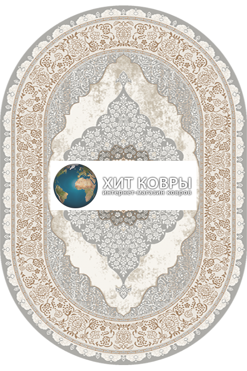 Российский ковер Лакшери 27715-23353 Крем овал